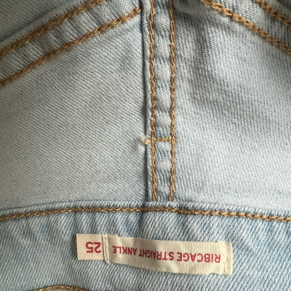 Levi’s Ribcage straight ankle Light Blue Women's Jeans waist 25 length 27 - Picture 5 of 6